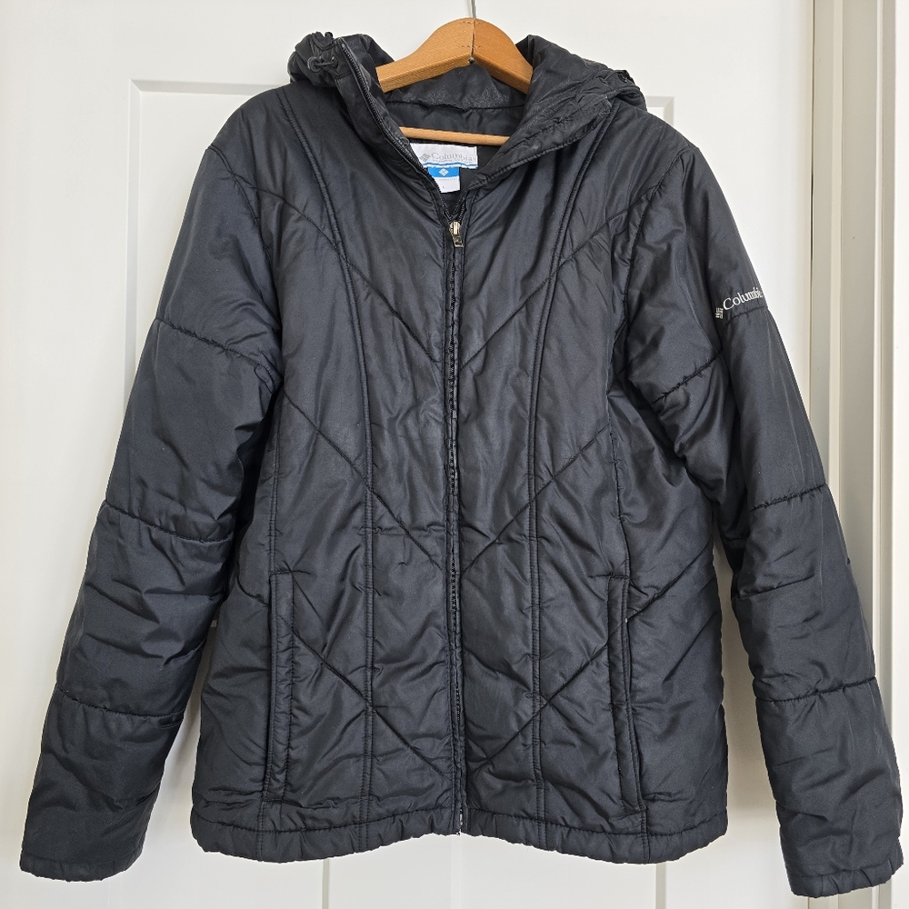 Women’s Columbia Puffer Jacket with Hood Size L Black